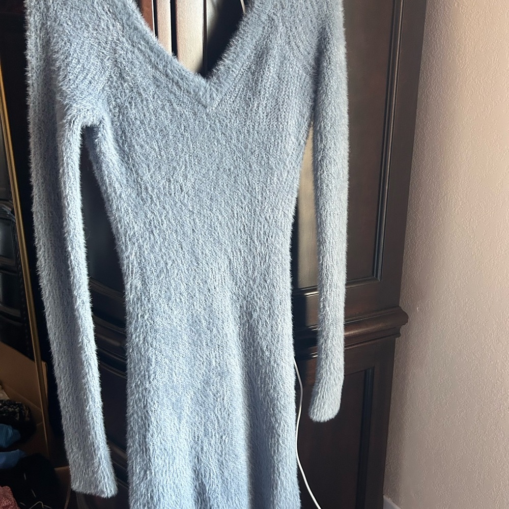 Abercrombie & Fitch Soft Blue Long Sleeve Dress - Picture 3 of 5